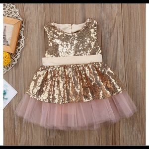 Toddler 3-4T sequin dress back bow tie NwT